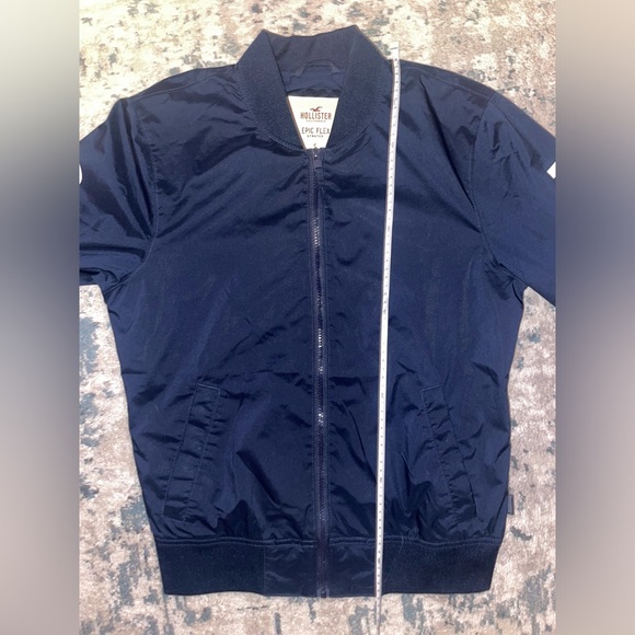 (3/$10) Hollister Men’s Bomber Epic Flex Stretch Navy Logo Jacket - Size S - Picture 6 of 8